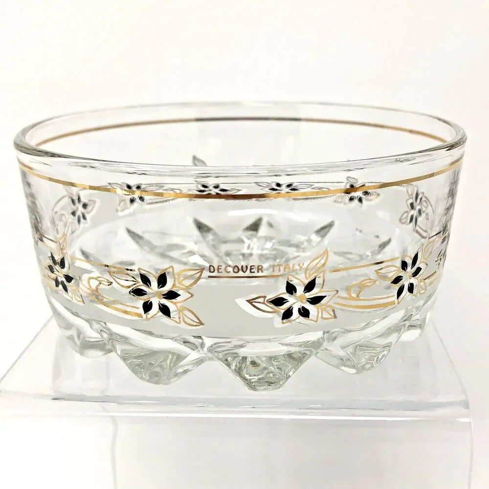 MCM Decover Italy Glass Chip & Dip Elegant Snack Bowl Set VTG Mod 60s
